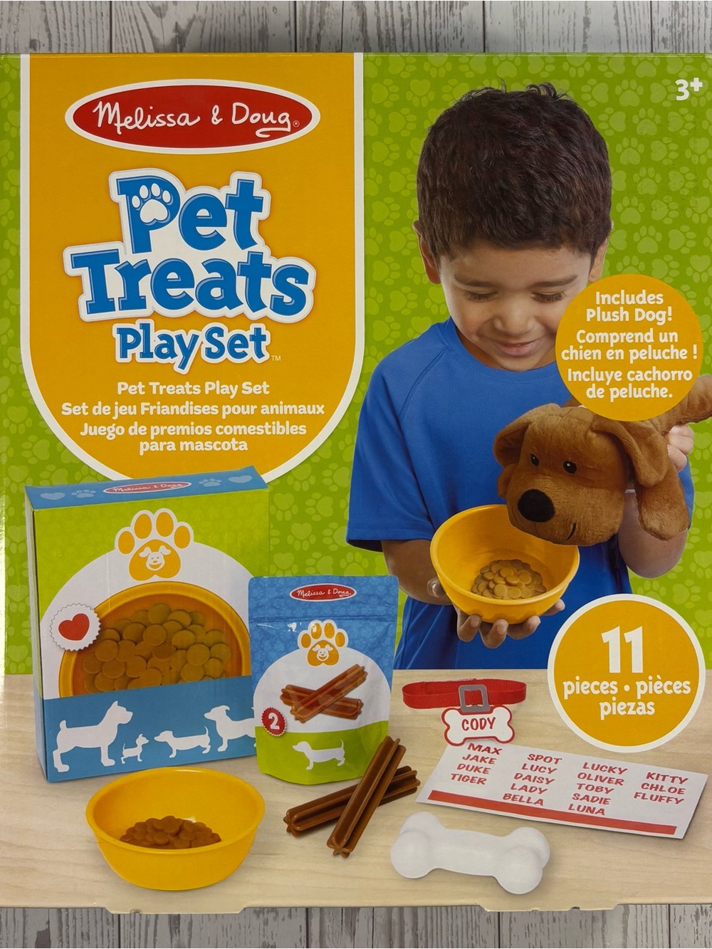 Melissa & Doug Pet Treats Play Set NEW 11 Pc Plush Puppy Pretend Play Toy